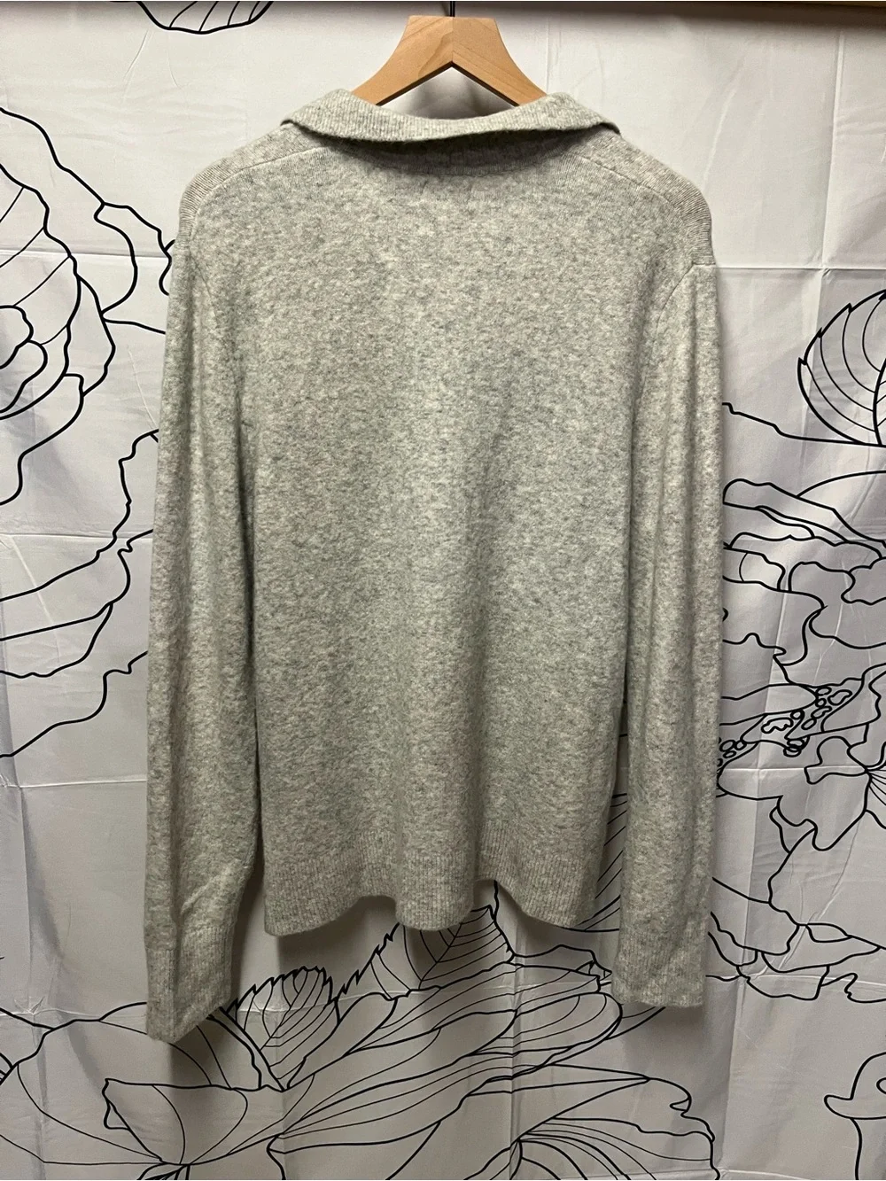 J. Crew Light Gray Collared V-Neck Sweater (rack)